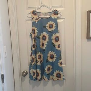XL sunflower sundress with two pockets